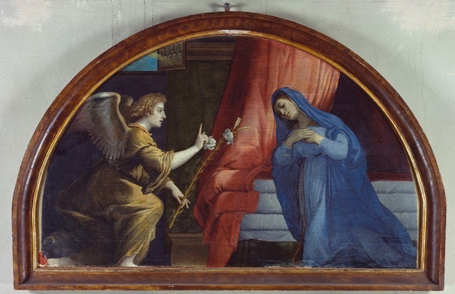 Immagini di Restauro del dipinto Visitazione e lunetta con l'Annunciazione di Lorenzo Lotto